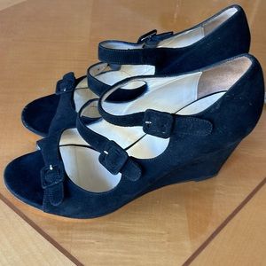Marvin K shoes black ,suade, wedge, good condition,size 9,5